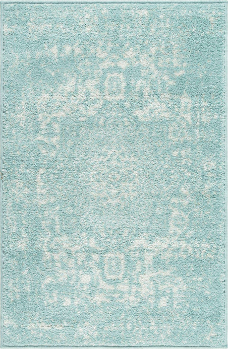 Aqua 2' x 3' 1 Richmond Rectangle Area Rug Vintage Distressed Look Traditional Design Carpet for Unique Home Interior Design for Sale at Rug Engine
