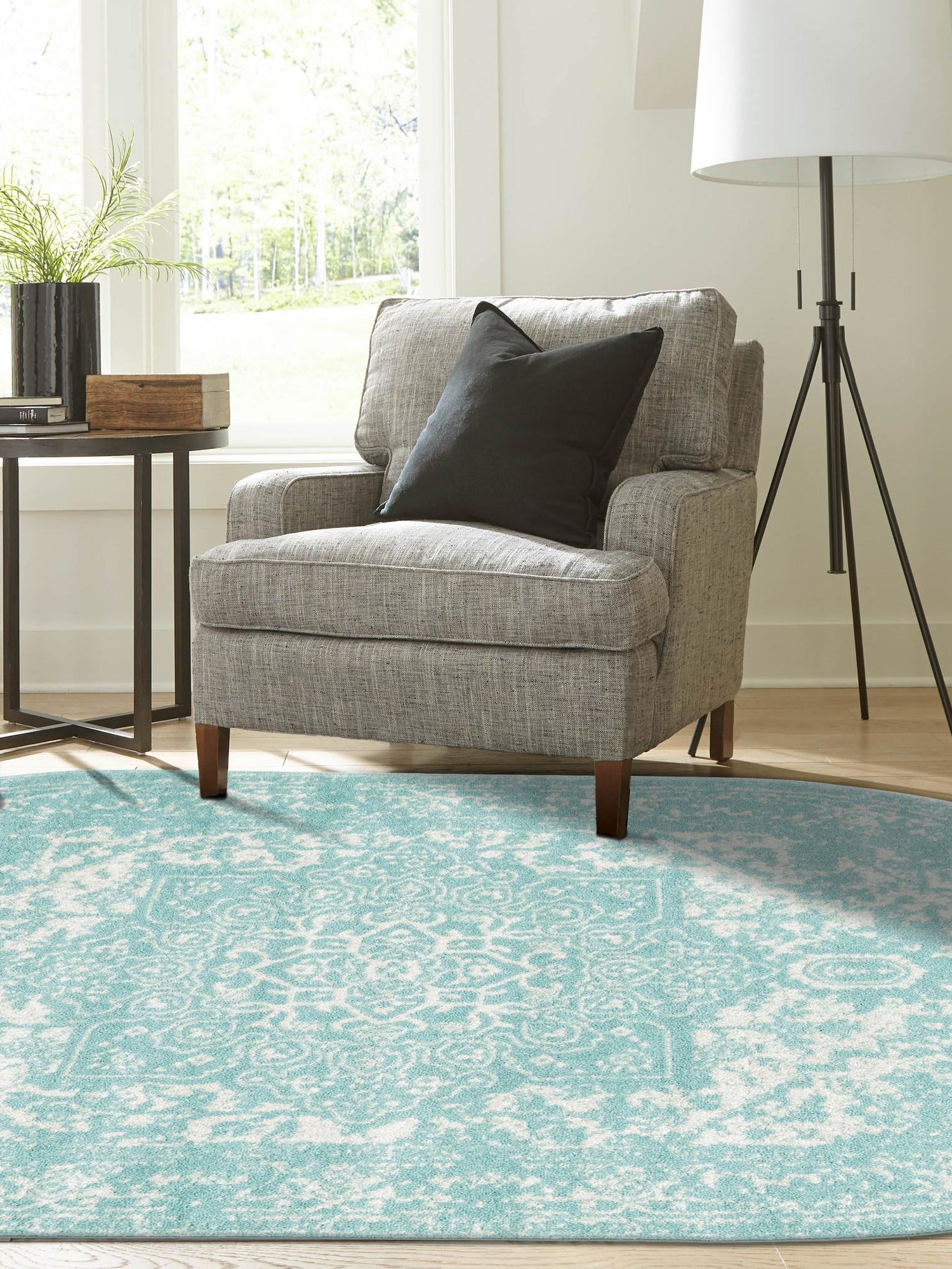 Aqua 3' 1 x 5' 3 Richmond Oval Area Rug Vintage Distressed Look Traditional Design Carpet for Unique Home Interior Design for Sale at Rug Engine