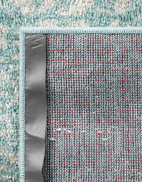 Aqua 5' 3 x 5' 3 Richmond Octagon Area Rug Vintage Distressed Look Traditional Design Carpet for Unique Home Interior Design for Sale at Rug Engine