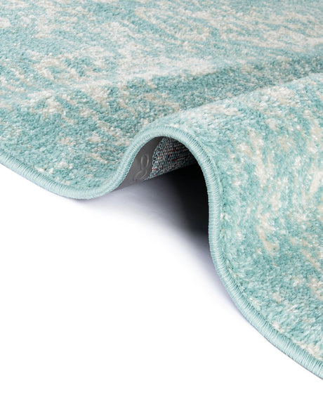 Aqua 5' 3 x 5' 3 Richmond Octagon Area Rug Vintage Distressed Look Traditional Design Carpet for Unique Home Interior Design for Sale at Rug Engine