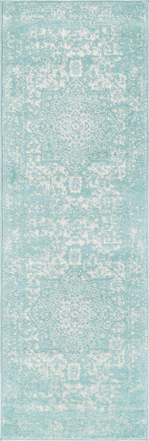 Aqua 2' x 6' 1 Richmond Runner Area Rug Vintage Distressed Look Traditional Design Carpet for Unique Home Interior Design for Sale at Rug Engine