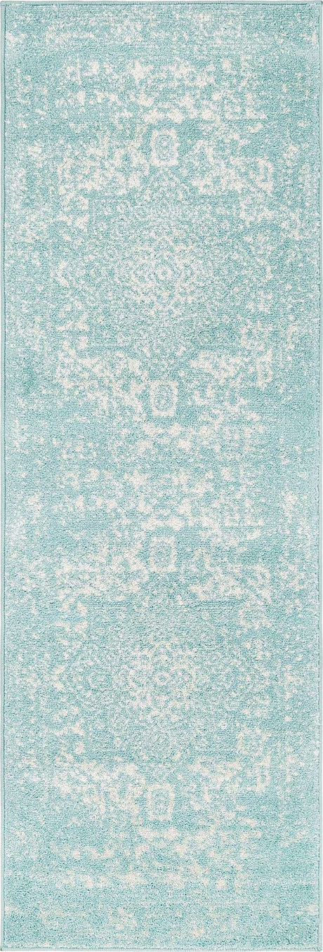 Aqua 2' x 6' 1 Richmond Runner Area Rug Vintage Distressed Look Traditional Design Carpet for Unique Home Interior Design for Sale at Rug Engine