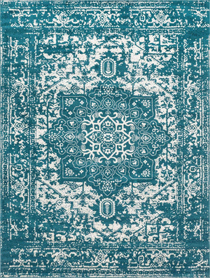Turquoise 10' x 13' 1 Richmond Rectangle Area Rug Vintage Distressed Look Traditional Design Carpet for Unique Home Interior Design for Sale at Rug Engine