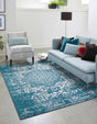 Turquoise 10' x 13' 1 Richmond Rectangle Area Rug Vintage Distressed Look Traditional Design Carpet for Unique Home Interior Design for Sale at Rug Engine