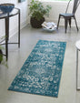 Turquoise 2' x 8' Richmond Runner Area Rug Vintage Distressed Look Traditional Design Carpet for Unique Home Interior Design for Sale at Rug Engine