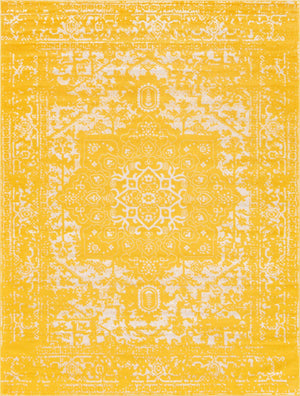 Yellow 10' x 13' 1 Richmond Rectangle Area Rug Vintage Distressed Look Traditional Design Carpet for Unique Home Interior Design for Sale at Rug Engine