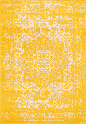 Yellow 7' 1 x 10' Richmond Rectangle Area Rug Vintage Distressed Look Traditional Design Carpet for Unique Home Interior Design for Sale at Rug Engine