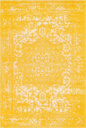 Yellow 6' 1 x 9' Richmond Rectangle Area Rug Vintage Distressed Look Traditional Design Carpet for Unique Home Interior Design for Sale at Rug Engine