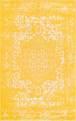 Yellow 5' 3 x 8' Richmond Rectangle Area Rug Vintage Distressed Look Traditional Design Carpet for Unique Home Interior Design for Sale at Rug Engine