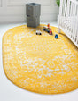Yellow 3' 1 x 5' 3 Richmond Oval Area Rug Vintage Distressed Look Traditional Design Carpet for Unique Home Interior Design for Sale at Rug Engine