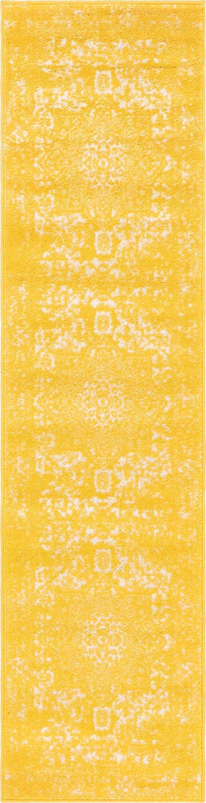 Yellow 2' x 8' Richmond Runner Area Rug Vintage Distressed Look Traditional Design Carpet for Unique Home Interior Design for Sale at Rug Engine