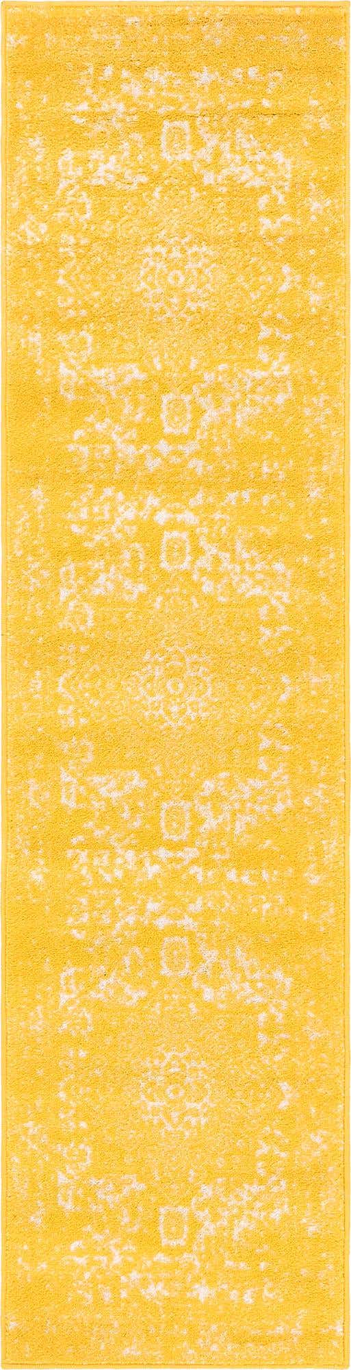 Yellow 2' x 8' Richmond Runner Area Rug Vintage Distressed Look Traditional Design Carpet for Unique Home Interior Design for Sale at Rug Engine