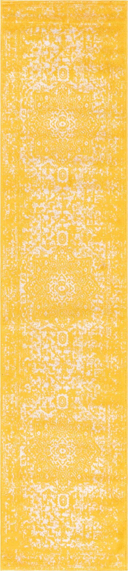 Yellow 2' 7 x 12' Richmond Runner Area Rug Vintage Distressed Look Traditional Design Carpet for Unique Home Interior Design for Sale at Rug Engine