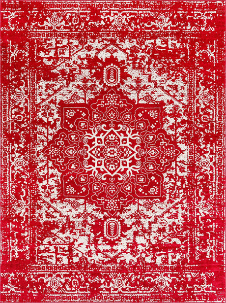 Red 10' x 13' 1 Richmond Rectangle Area Rug Vintage Distressed Look Traditional Design Carpet for Unique Home Interior Design for Sale at Rug Engine