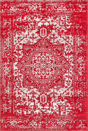 Red 6' 1 x 9' Richmond Rectangle Area Rug Vintage Distressed Look Traditional Design Carpet for Unique Home Interior Design for Sale at Rug Engine