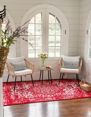 Red 2' x 3' 1 Richmond Rectangle Area Rug Vintage Distressed Look Traditional Design Carpet for Unique Home Interior Design for Sale at Rug Engine