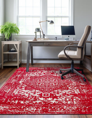 Red 10' x 13' 1 Richmond Rectangle Area Rug Vintage Distressed Look Traditional Design Carpet for Unique Home Interior Design for Sale at Rug Engine