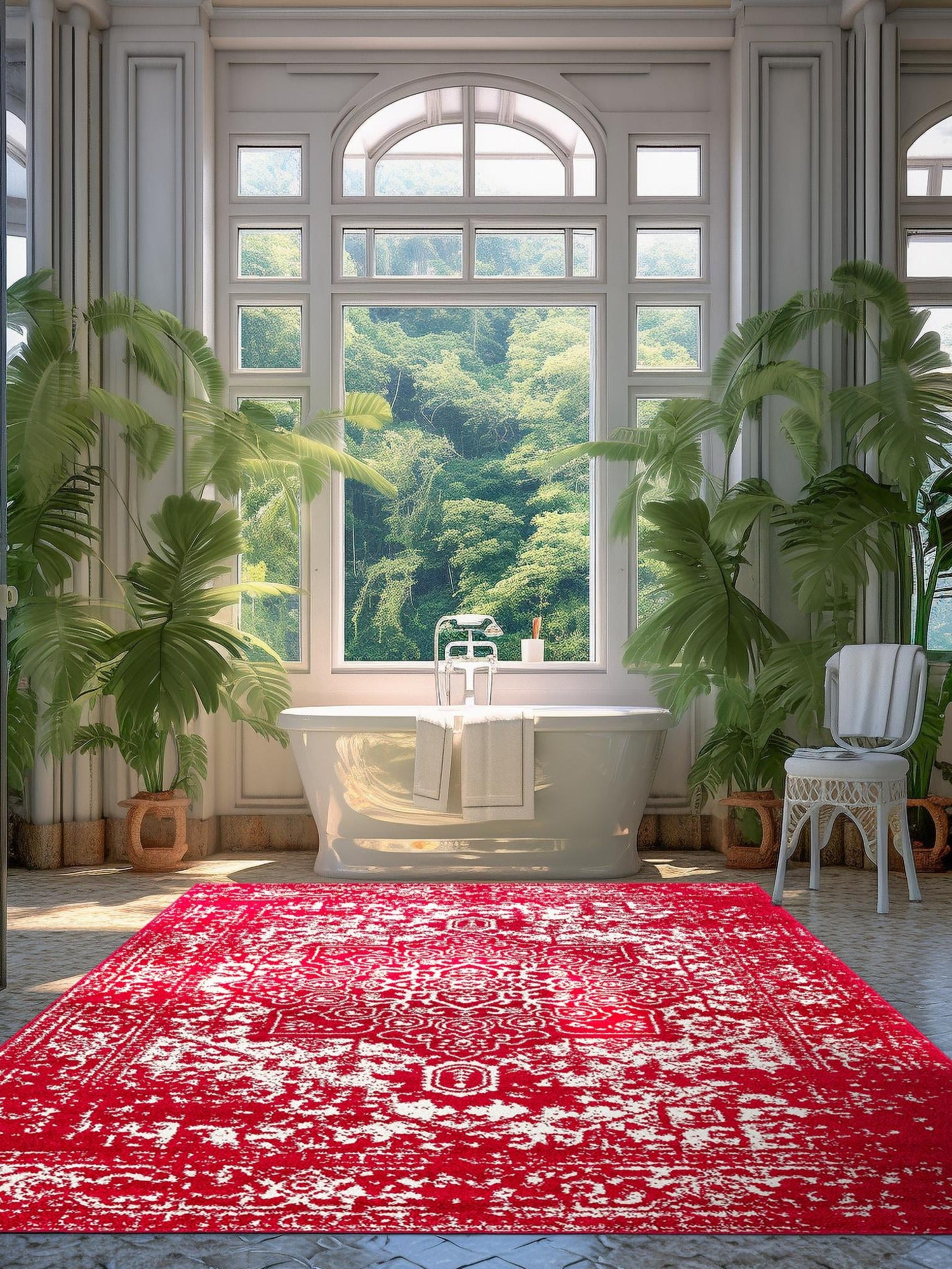 Red 10' x 13' 1 Richmond Rectangle Area Rug Vintage Distressed Look Traditional Design Carpet for Unique Home Interior Design for Sale at Rug Engine