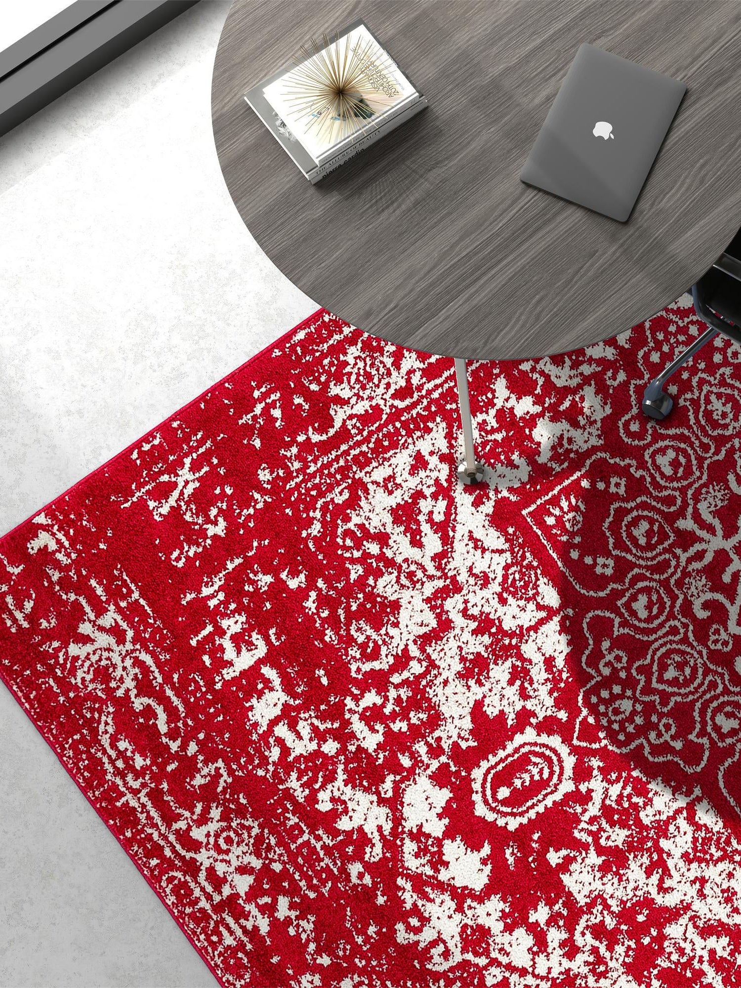 Red 10' x 13' 1 Richmond Rectangle Area Rug Vintage Distressed Look Traditional Design Carpet for Unique Home Interior Design for Sale at Rug Engine