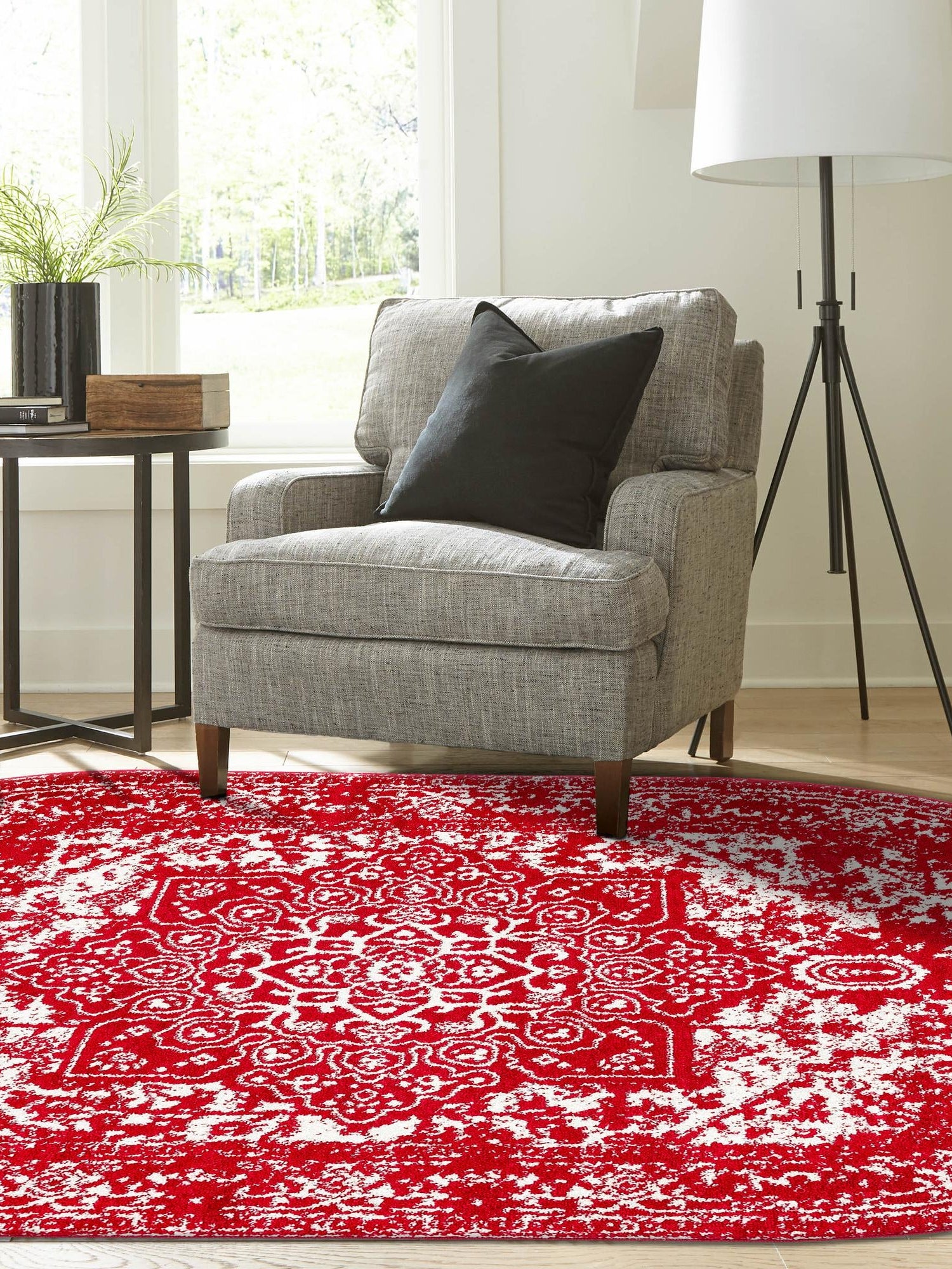Red 5' 3 x 8' Richmond Oval Area Rug Vintage Distressed Look Traditional Design Carpet for Unique Home Interior Design for Sale at Rug Engine