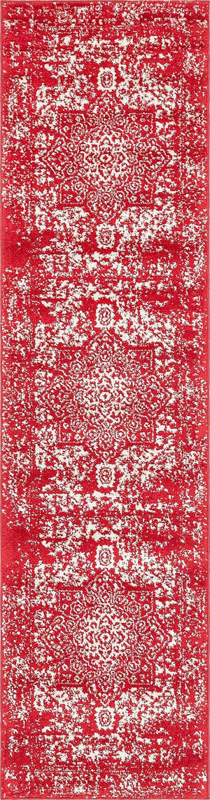 Red 2' x 8' Richmond Runner Area Rug Vintage Distressed Look Traditional Design Carpet for Unique Home Interior Design for Sale at Rug Engine