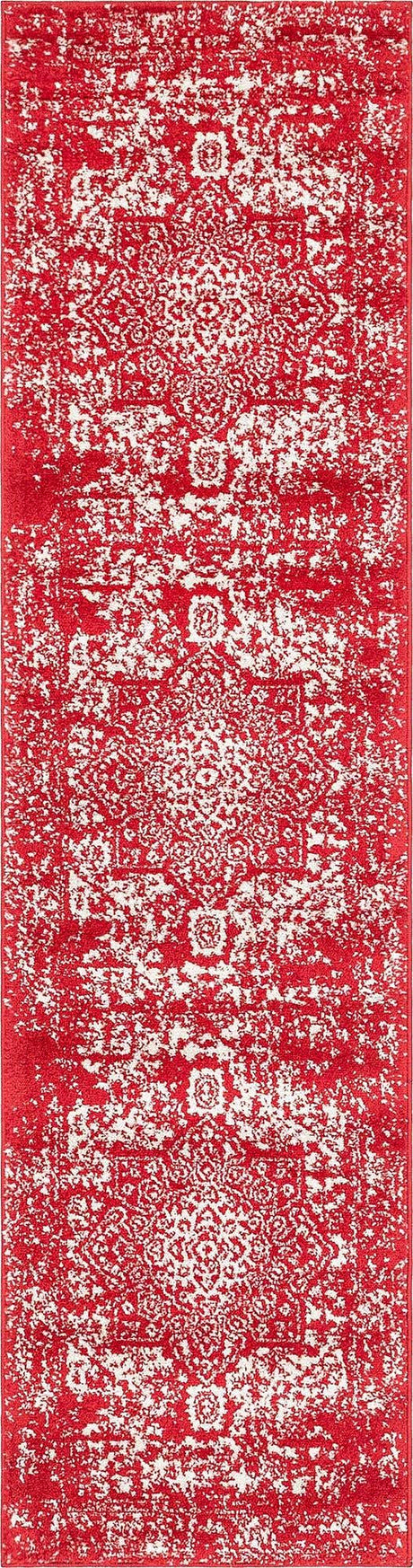 Red 2' x 8' Richmond Runner Area Rug Vintage Distressed Look Traditional Design Carpet for Unique Home Interior Design for Sale at Rug Engine