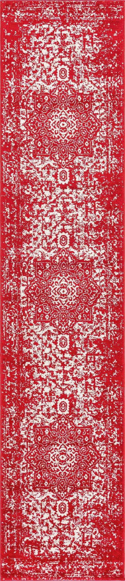 Red 2' 7 x 12' Richmond Runner Area Rug Vintage Distressed Look Traditional Design Carpet for Unique Home Interior Design for Sale at Rug Engine