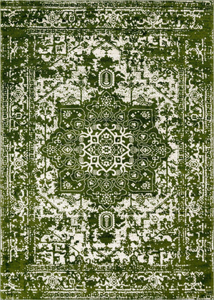 Green 10' x 14' 1 Richmond Rectangle Area Rug Vintage Distressed Look Traditional Design Carpet for Unique Home Interior Design for Sale at Rug Engine