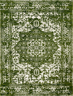 Green 10' x 13' 1 Richmond Rectangle Area Rug Vintage Distressed Look Traditional Design Carpet for Unique Home Interior Design for Sale at Rug Engine