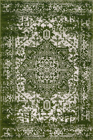 Green 6' 1 x 9' Richmond Rectangle Area Rug Vintage Distressed Look Traditional Design Carpet for Unique Home Interior Design for Sale at Rug Engine