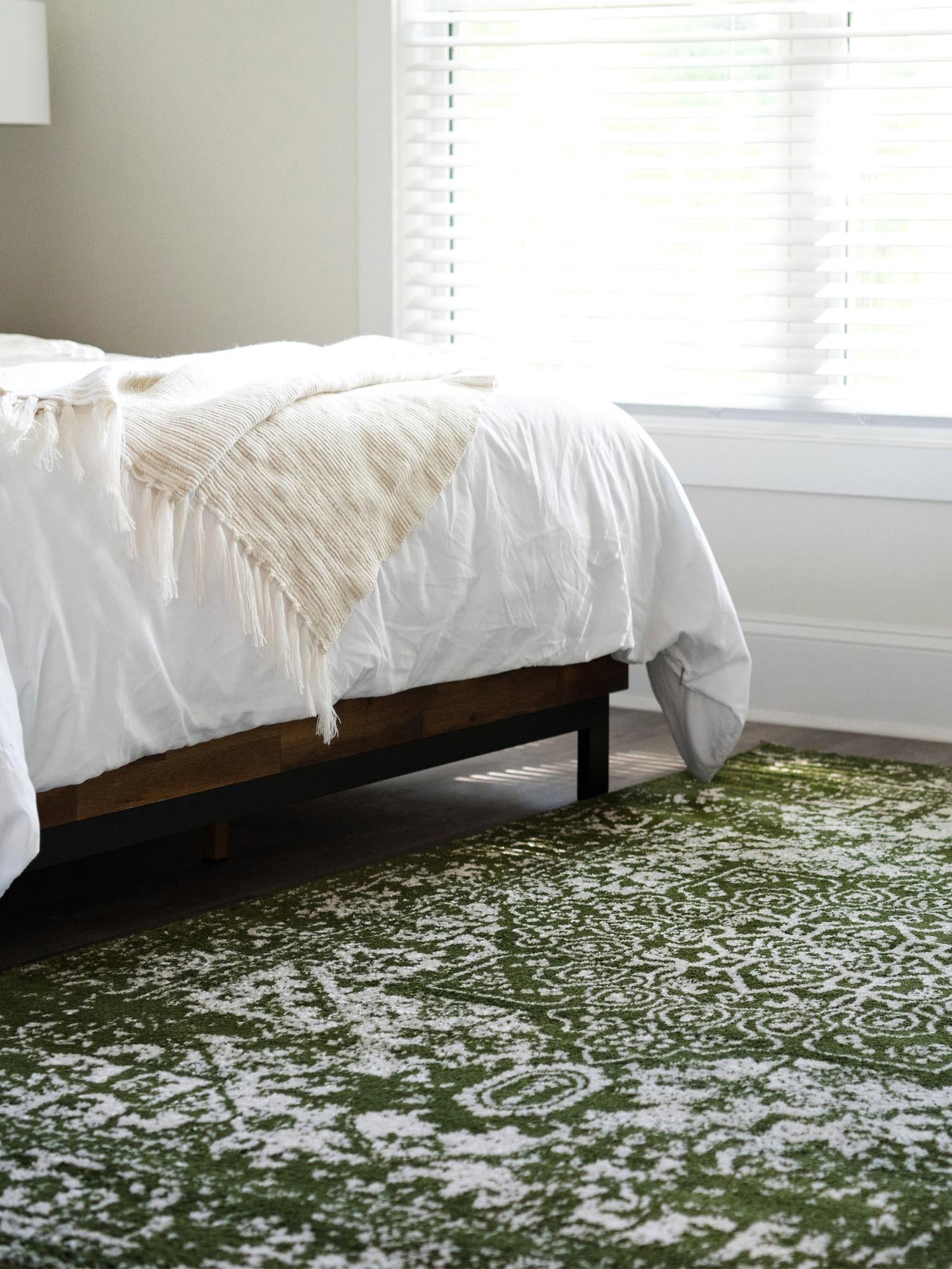 Green 5' 3 x 8' Richmond Rectangle Area Rug Vintage Distressed Look Traditional Design Carpet for Unique Home Interior Design for Sale at Rug Engine