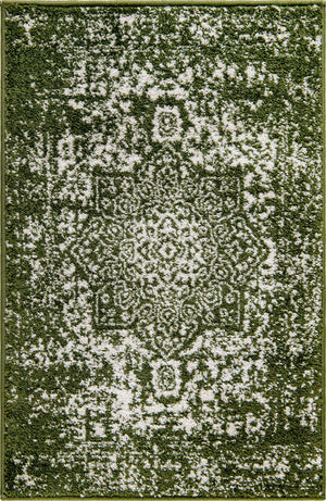 Green 2' x 3' 1 Richmond Rectangle Area Rug Vintage Distressed Look Traditional Design Carpet for Unique Home Interior Design for Sale at Rug Engine