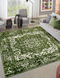 Green 5' 3 x 5' 3 Richmond Square Area Rug Vintage Distressed Look Traditional Design Carpet for Unique Home Interior Design for Sale at Rug Engine