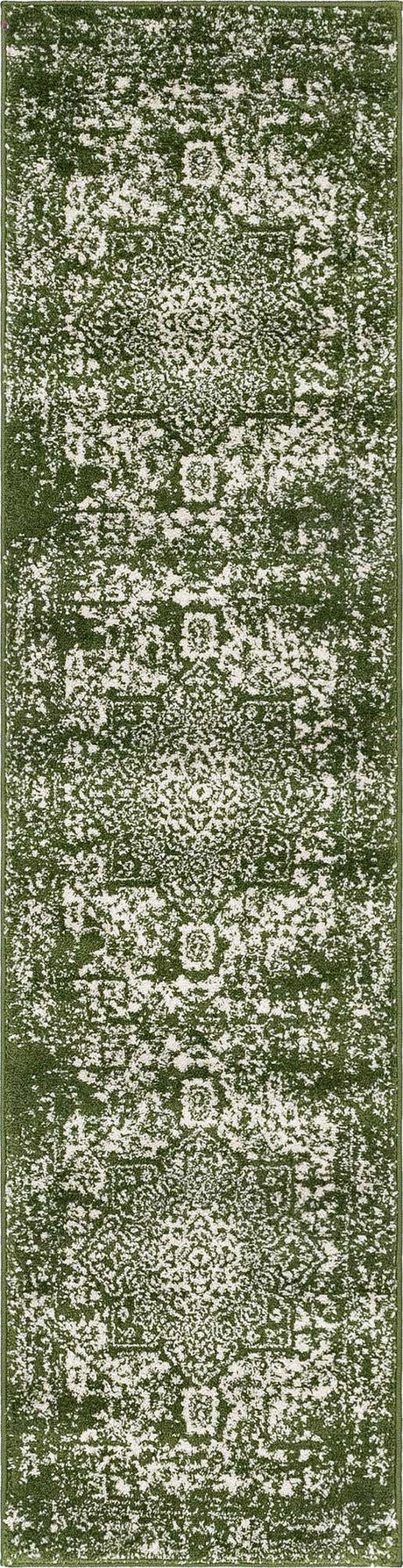 Green 2' x 8' Richmond Runner Area Rug Vintage Distressed Look Traditional Design Carpet for Unique Home Interior Design for Sale at Rug Engine
