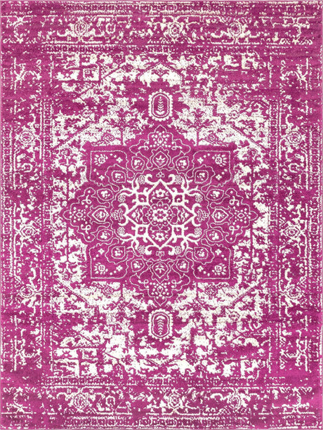 Purple 9' x 12' Richmond Rectangle Area Rug Vintage Distressed Look Traditional Design Carpet for Unique Home Interior Design for Sale at Rug Engine