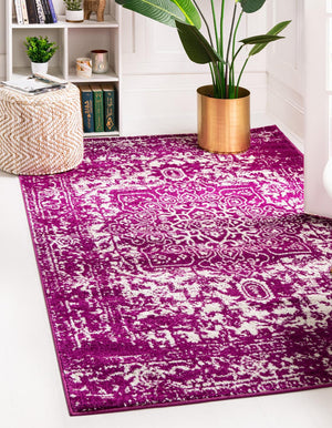 Purple 3' 1 x 5' 3 Richmond Rectangle Area Rug Vintage Distressed Look Traditional Design Carpet for Unique Home Interior Design for Sale at Rug Engine