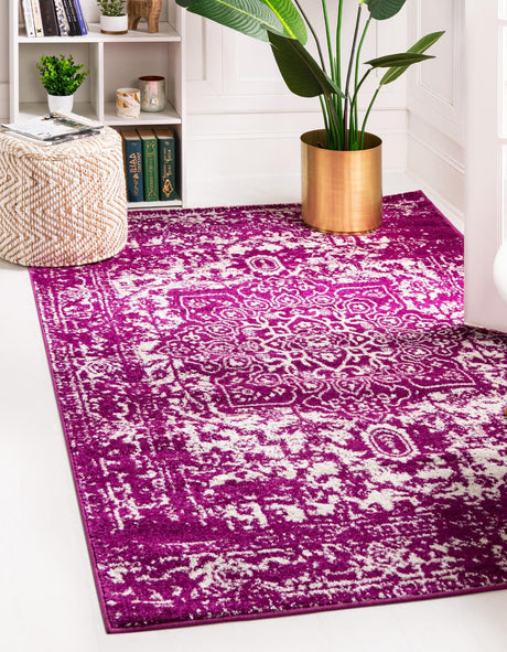 Purple 3' 1 x 5' 3 Richmond Rectangle Area Rug Vintage Distressed Look Traditional Design Carpet for Unique Home Interior Design for Sale at Rug Engine