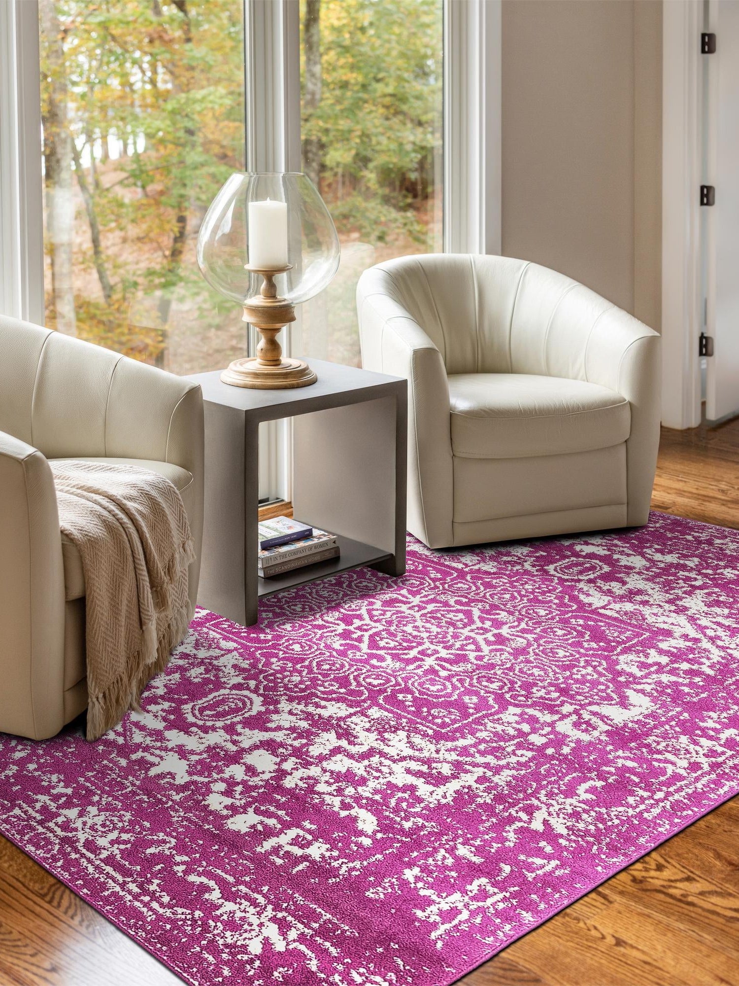 Purple 9' x 12' Richmond Rectangle Area Rug Vintage Distressed Look Traditional Design Carpet for Unique Home Interior Design for Sale at Rug Engine