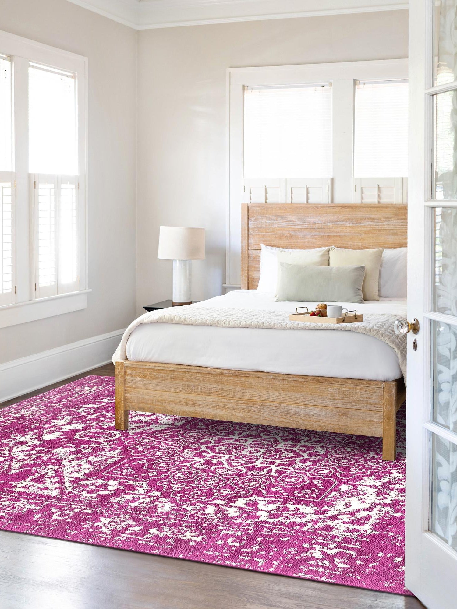 Purple 9' x 12' Richmond Rectangle Area Rug Vintage Distressed Look Traditional Design Carpet for Unique Home Interior Design for Sale at Rug Engine