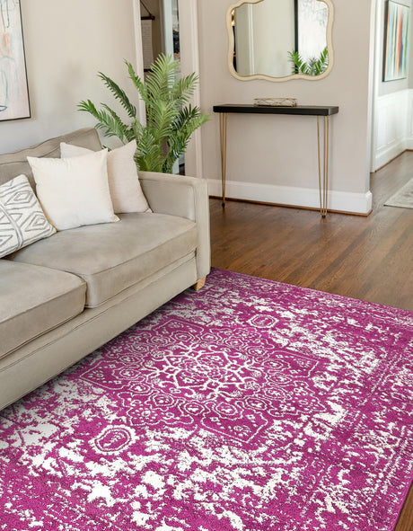 Purple 3' 1 x 5' 3 Richmond Rectangle Area Rug Vintage Distressed Look Traditional Design Carpet for Unique Home Interior Design for Sale at Rug Engine
