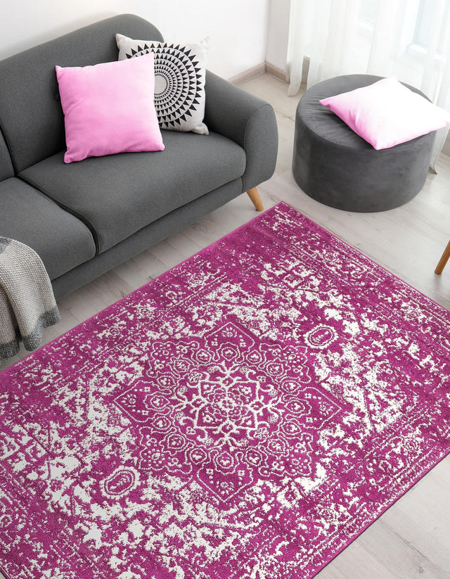 Purple 3' 1 x 5' 3 Richmond Rectangle Area Rug Vintage Distressed Look Traditional Design Carpet for Unique Home Interior Design for Sale at Rug Engine