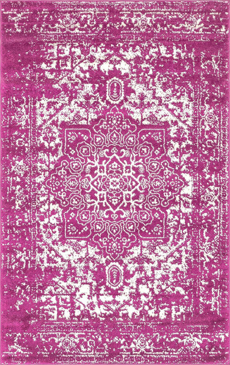 Purple 5' 3 x 8' Richmond Rectangle Area Rug Vintage Distressed Look Traditional Design Carpet for Unique Home Interior Design for Sale at Rug Engine