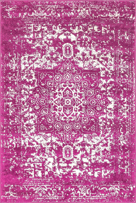 Purple 4' 1 x 6' 1 Richmond Rectangle Area Rug Vintage Distressed Look Traditional Design Carpet for Unique Home Interior Design for Sale at Rug Engine