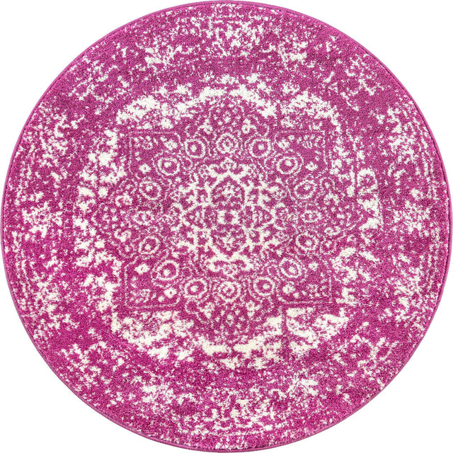 Purple 3' 1 x 3' 1 Richmond Round Area Rug Vintage Distressed Look Traditional Design Carpet for Unique Home Interior Design for Sale at Rug Engine
