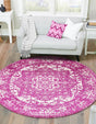 Purple 7' 10 x 7' 10 Richmond Round Area Rug Vintage Distressed Look Traditional Design Carpet for Unique Home Interior Design for Sale at Rug Engine