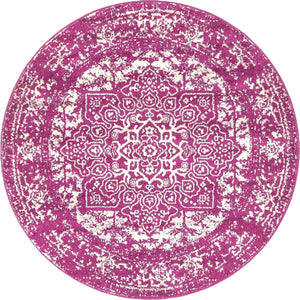 Purple 5' 3 x 5' 3 Richmond Round Area Rug Vintage Distressed Look Traditional Design Carpet for Unique Home Interior Design for Sale at Rug Engine