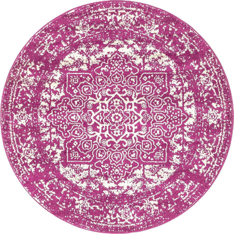 Purple 5' 3 x 5' 3 Richmond Round Area Rug Vintage Distressed Look Traditional Design Carpet for Unique Home Interior Design for Sale at Rug Engine