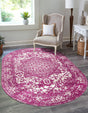 Purple 7' 10 x 10' Richmond Oval Area Rug Vintage Distressed Look Traditional Design Carpet for Unique Home Interior Design for Sale at Rug Engine