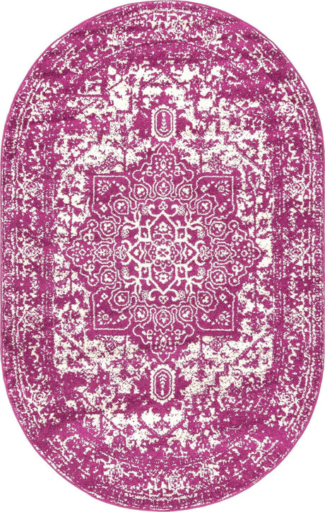 Purple 5' 3 x 8' Richmond Oval Area Rug Vintage Distressed Look Traditional Design Carpet for Unique Home Interior Design for Sale at Rug Engine