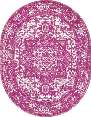 Purple 7' 10 x 10' Richmond Oval Area Rug Vintage Distressed Look Traditional Design Carpet for Unique Home Interior Design for Sale at Rug Engine